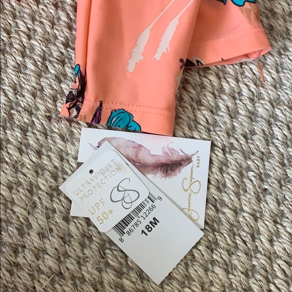 RARE New Jessica Simpson Rashguard Ruffle Swimsuit - Picture 7 of 7